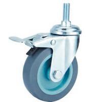 China Thread Screw Swivel Grey TPR Caster with total brake 2