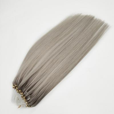 China Factory Real Silicone Micro Hair Rings Silky Straight Copper Micro Wave Loop Hair Extensions Custom Vendors Extension for sale