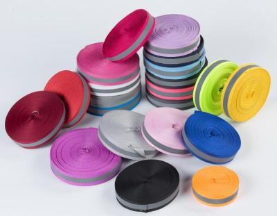 China Glow in the dark Full colors reflective stripe glow in the dark webbing strap 1.5'' 2'' for pet belt for sale