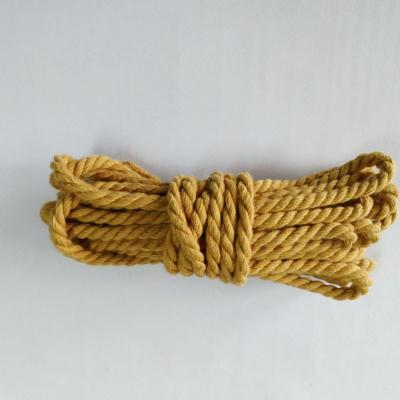 China High Tenacity Custom 4mm 3 strands twisted cotton rope for sale