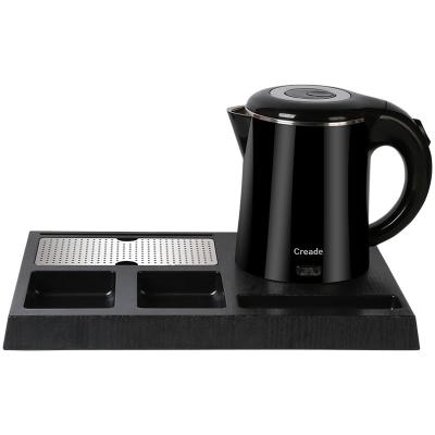 China Electric Coffee Kettle Rotating Low Tray Coffee 360 Degree Hotel Tea Kettle Tray Set for sale