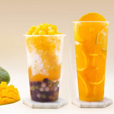China Wholesale food grade starbuckss smoothie dessert Milktea pp cup custom disposable clear juice plastic cup parfait with lids for sale