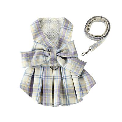 China Sustainable Best Selling Pet Dog JK Plaid Skirt Cat Teddy Dog Clothes Summer Pet Clothes for sale