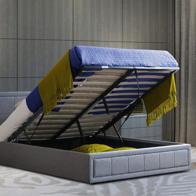 China Folding Wooden King Bed Frame Welltop British Gas Lift STOOL FRAME Foldable Storage BED Double VT-14.010 for sale