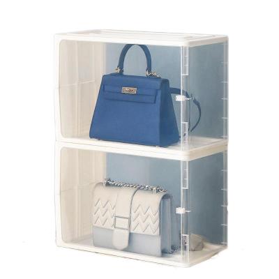 China New Modern Household Large CapacitySimple Luxury Handbags Bag Minimalist Hot Selling Multilayer Stacking Finishing Plastic Storage Box for sale