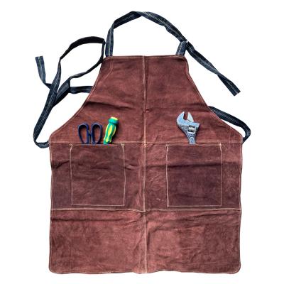 China Welder Leather Apron Flame Proof Welding Apron GRILL Custom Men's Camp Chef Outdoor BBQ Grill Heat Resistant Adjustable Straps for sale