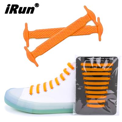 China Irun Flat Sport Silicone Lace Kids Rubber Easy Speed Laces SystemCustom Paper Card To Bundle No Tie Silicone Lace for sale