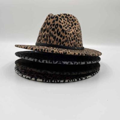 China European and American European and American style and fashion style adult retro felt winter felt hat leopard and leopard hat hat for sale