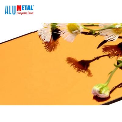 China Hoja compuesta de aluminio de oro del espejo B1 de 1220 x de 2440m m base gruesa del HDPE de 0,5 milímetros en venta