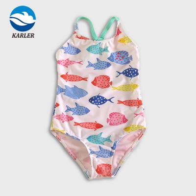 China Custom Factory Fish Sublimation Polyester Swimwear Kids Girls Anti-UV for sale