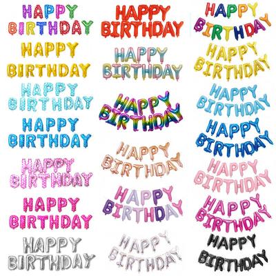 China Foil For Kids Adult Letter Balloons Party Decorations Aluminum Colorful Happy Birthday 16 Inch Balloon Set for sale