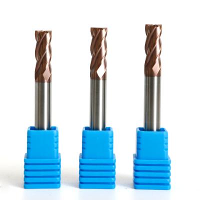 China High Speed HRC55 1mm 20mm 4 Bit Milling Flat Coated Machine Cutter Flute Carbide Tool Milling Bits for sale