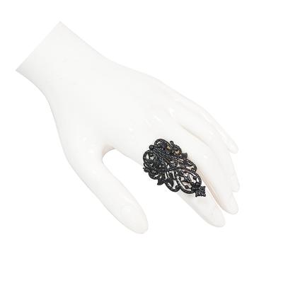 China AS083 Gothic Neo-Gothic Fashion Devil Patterned Hollow Ally Black Women Pointed Finger Ring for sale