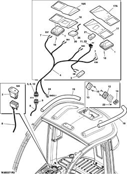 China 57M10117 Elec. Connector Accessory Deere parts E240LC, 1210E, E360LC, 1470E, 1510E, E300LC, 1110E, E330LC, 1070E, 544K, 1270E, 810E, 1170E, 1910E, 1010E, E210LC, 444K for sale