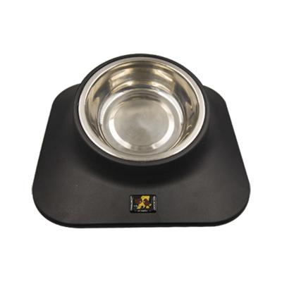 China New Viable Amazon Pet Bowl Stainless Steel Cat and Dog Bowl Tilt Neck Feeder Non-Slip Pet Supplies for sale