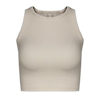 China Spot viable European and American INS sports and leisure short sleeveless top women new 2021 summer tight-fitting tank top for sale