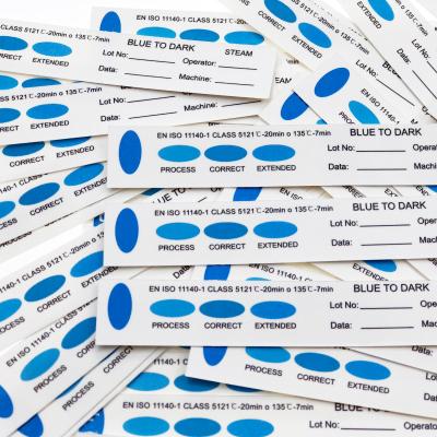 China 100% Wood Pulp Class 5 Porcelain Tape High Quality Reliable Autoclave Use Strip Chemical Time Indicator for sale