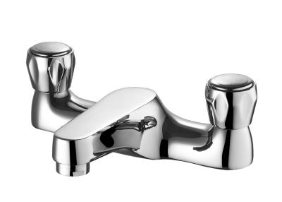 China Simple Bath Shower Mixer Taps Polished Bright Brass Bathroom Faucet Taps for sale