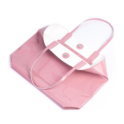 China Fashion Latest Fashion High Quality Pink Big Leather PU Tote Bag Women Handbag for sale