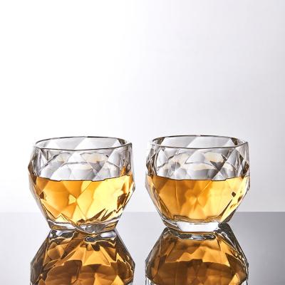China 10.6oz/300ml traditional tableware Diamond Crystal Whiskey Glass /Tumbler for hotel and restaurant for sale