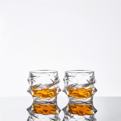 China For Irregular Shape Whiskey Glass / Bourbon / Vodka Viable Crystal / Xo Glass for sale
