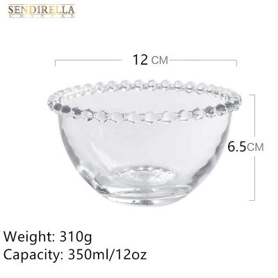 China 5 Inch Sustainable Tableware Hot Sale Glass Bead - Rim Glass Bowl For Table Hotel And Restaurant for sale