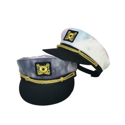 China 100% Adult Picture Cotton Captain Vintage Gold Embroidery Sailor Party Show Navy Hat for sale