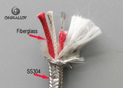 China Thermocouple Wire Extension Cable RTD PT100 PTFE / Fiberglass Thermocouple Wire Jacket SS304 Sheath for sale