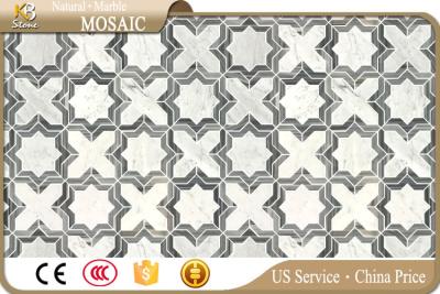 China Floor wall marble mosaic tiles 305 x 305mm kb stone badge shape for sale