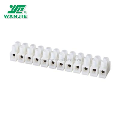 China PA66plastic Wanjie terminal block / PCB terminal block / feed through terminal block for sale