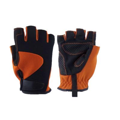 China Vibration Reduce Breathable Workout Gloves Fist Weightlifting Gym Exercise Gloves With Curved Backless, For Powerlifting Crossfit for sale