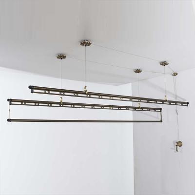 China Modern Aluminum Balcony Ceiling Clothes Drying Rack Wire Suspended Hanger Clothes Multifunctional Spray Piping for sale