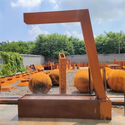 Chine Rideau de pluie en acier Corten Cascade décorative piscine d'eau en métal rouilleuse extérieure à vendre