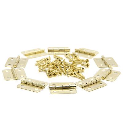 China Modern 10Pcs Sideboard Door Hinges Furniture Accessories 4 Holes Gold D for sale