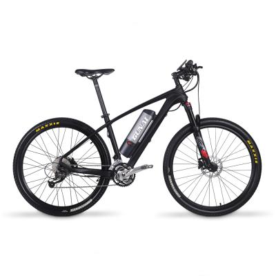 China Carbon fiber style the latest 27 inch carbon fiber frame shimano 27-Speed 250W electric bike for adult for sale