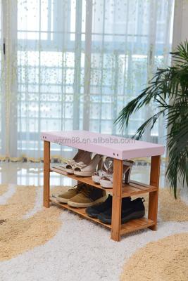 China Bamboo Shoe Rack Shoe Storage Rack &stool 2 In 1 Colorful Bamboo Stool For Shoes for sale