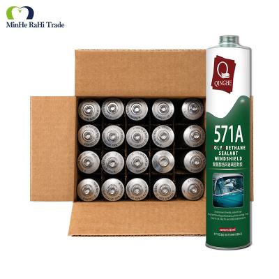 China MH571A Polyurethane Silicone Sealant Black Auto Marine 100% RTV Window Glass Door for sale