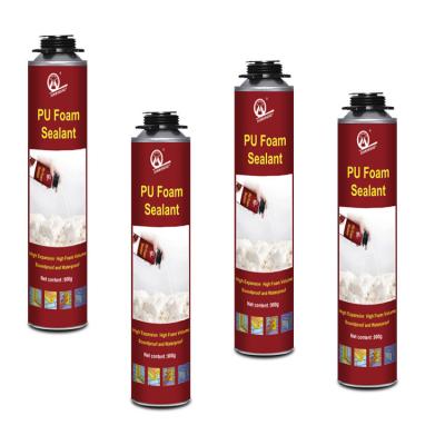 China 750ml High Density Low Expanding Soundproof Waterproof Bubble PU Foam Spray Professional Solution for Windows Door Frames for sale