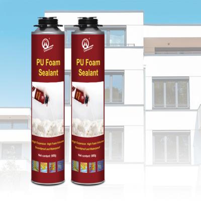 China Low Expanding Polyuerthane Foam Spray for Soundproofing and Insulation of Windows Door Frames 300ml 750ml High Density for sale