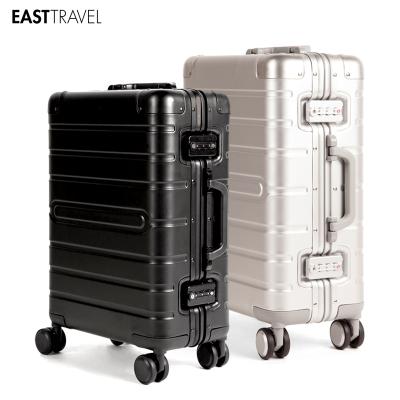 China Hot Sale Aluminum Travel Case TSA Lock 360 Degree Wheel Suitcase 100% Aluminum Material Carry On Luggage for sale