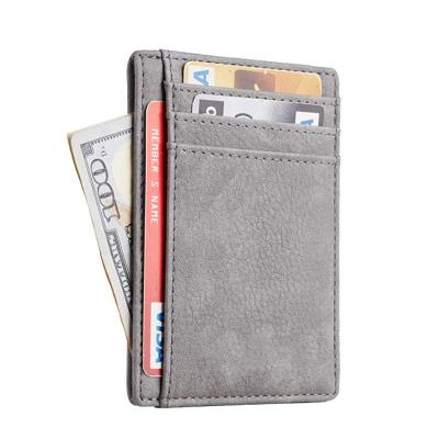 China Fashion Luxury High Quality Logo Rfid Blocking Leather Mini Card Holder Credit Card Holder Custom Leather Wallet For Man Card Bag for sale
