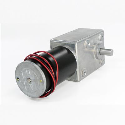 China Totally Enclosed Motor Powerful DC 6-24V Geared Motor Reducer Worm Gear Motor Self-lock Low Speed Motor for sale