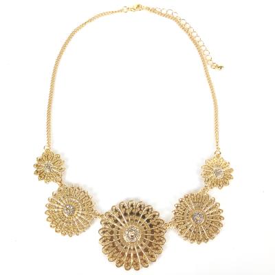 China Wholesale LIVE4U ALLOY Gold Zinc Alloy Chain Flower Pendant Necklace RS19NN49 for sale