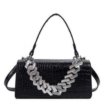 China Luxury Crocodile Effect Ladies Messenger Purses and Purses - Cross Body Bag - Cross Body Bag Bling Rhinestone Crystal Sling Purses for Women for sale
