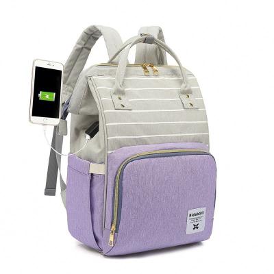 China With 2022 USB OEM Factory Custom Waterproof 5 in 1 Diaper Bag for sale