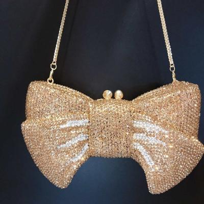 China Purses and Purses Supply Bow Shaped Crystal Clutch Purses Evening Clutch Bag Wedding Party Purse Rhinestone Purse for Women for sale