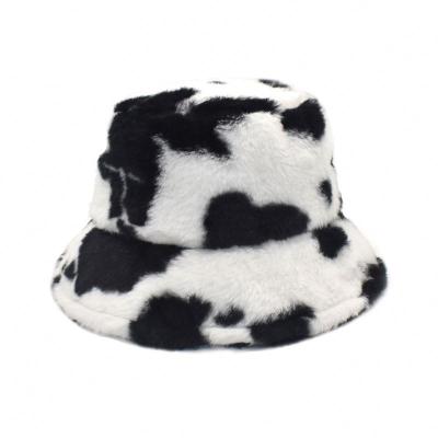 China Striped Customize Logo Faux Fur Winter Custom Hot Selling Fluffy Fisherman Hats Bucket Hats for sale