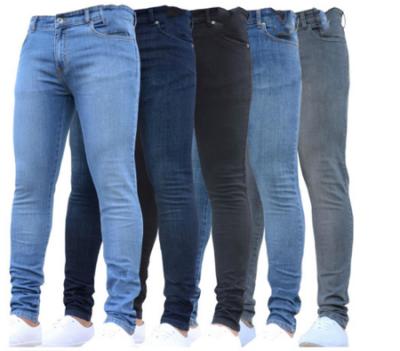 China Color Fade Proof New Mens Pencil Pants 2021 Fashion Men's Casual Slim Fit Straight Feet Skinny Zipper Jeans for sale