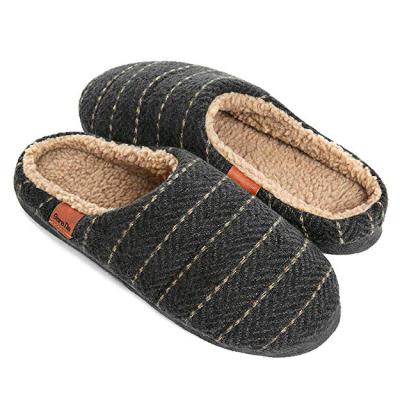 China Anti-Odor Men's Comfortable Memory Foam Slippers With Clog Winter Fluffy Slip On Slippers House Shoes Non-Slip Sole for sale
