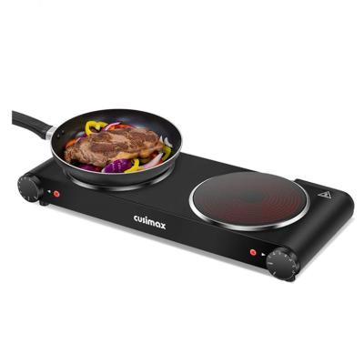 China Cooktop Ceramic Glass Hot Dish, 900W+900W Infrared Double Burner, Double Burner Electric Double Burner for sale